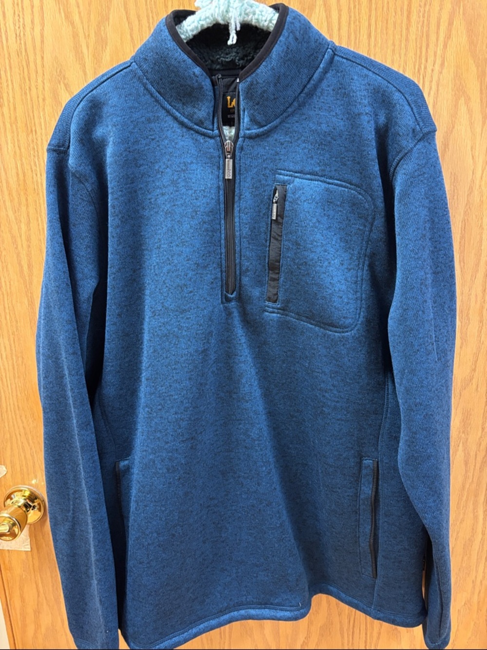 Lee Men's Navy Blue Quarter-Zip Sherpa Pullover